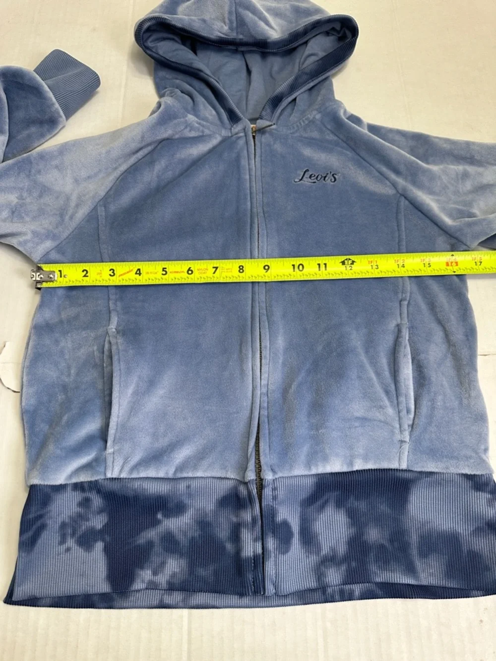 Levi's X Clements Twins Full Zip Jacket Hooded Velour Blue Youth‎ Girls Large
